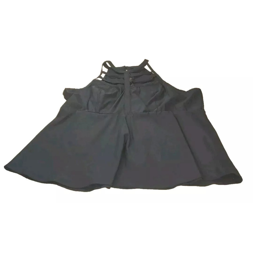 Torrid Blouse Whimisgoth Bengaline High Neck Caged Front Top Emo Punk Biker 5X - Picture 11 of 12